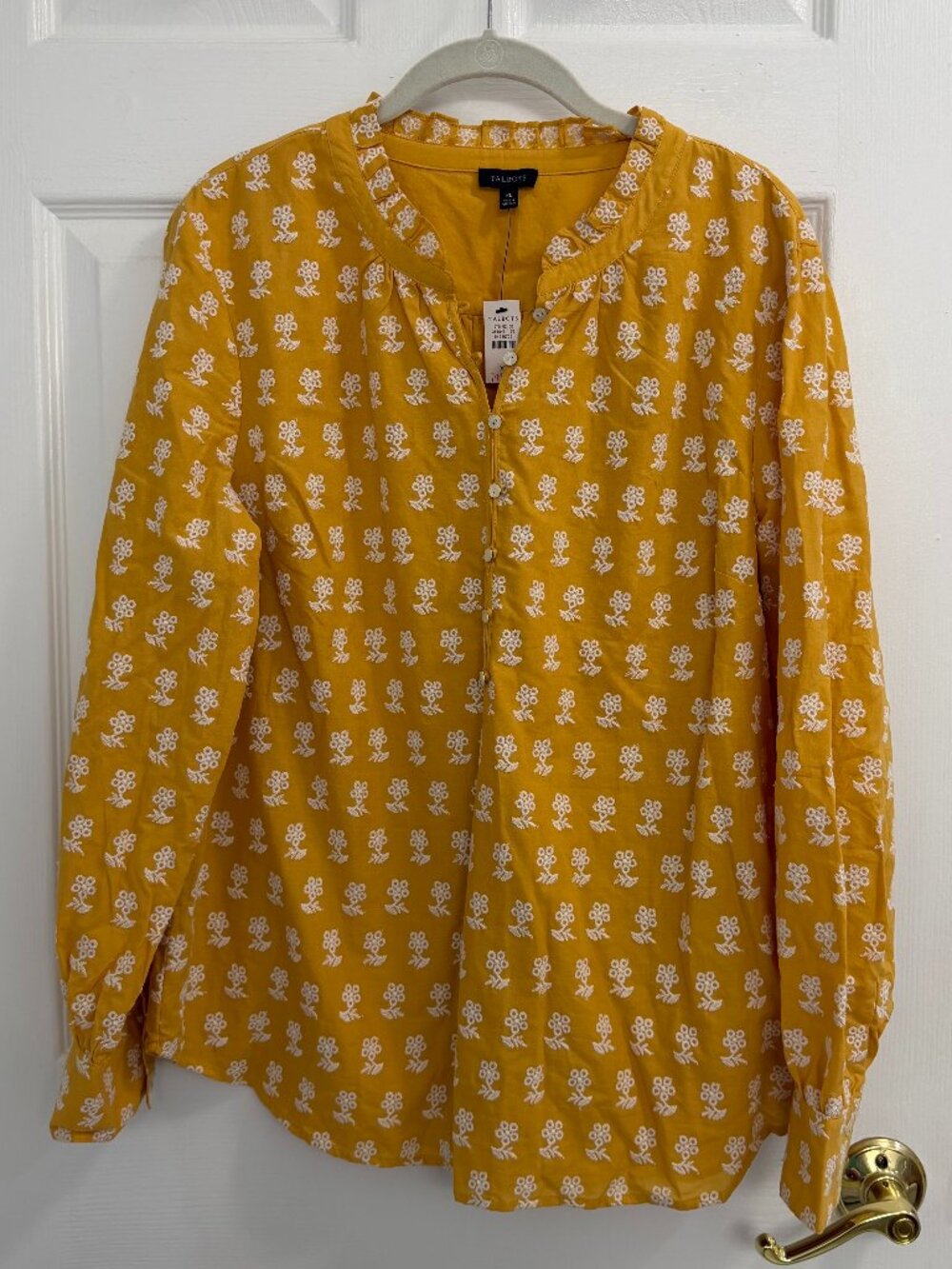 Talbots Embroidered Floral Blouse